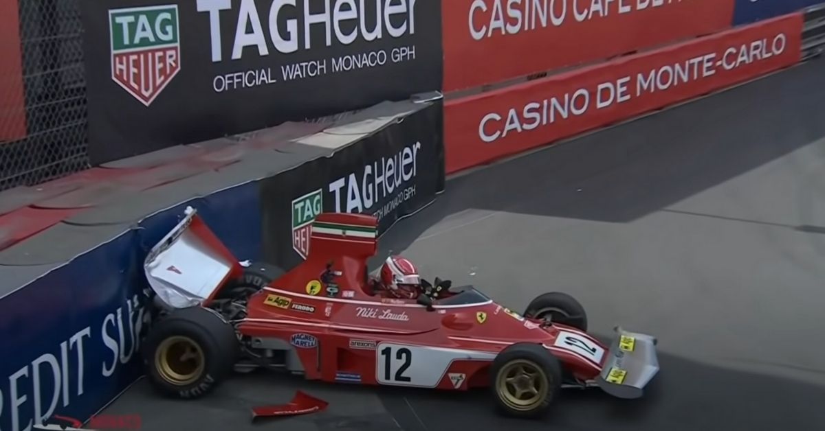 Leclerc incidente a Monte Carlo con la Ferrari di Lauda: il pilota sta bene