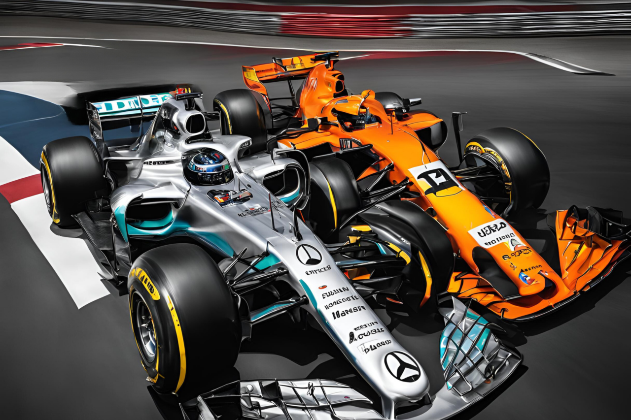 Mercedes e McLaren si contendono la vittoria e il titolo di miglior scuderia del weekend nel GP di Spa - AI Generated