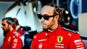 Primo giorno di Hamilton in Ferrari - AI Generated