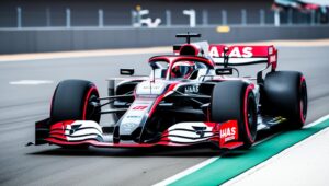 La nuova Haas 2025 sul circuito di Silverstone per il filming day - AI Generated