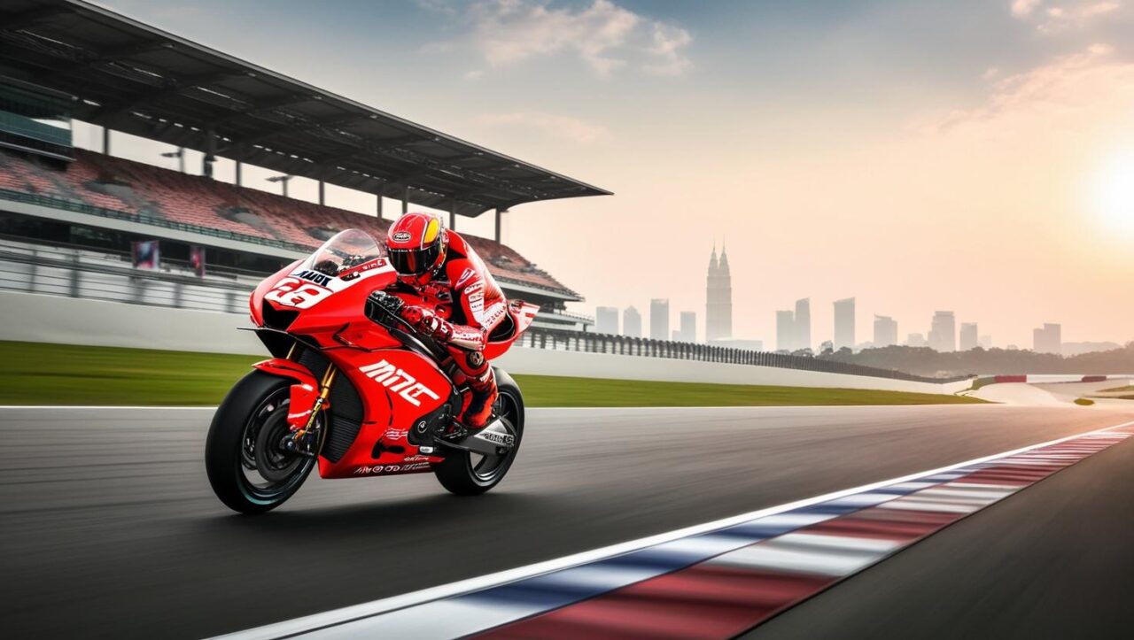 La Ducati scende in pista a Sepang con un gran Marc Marquez - AI Generated