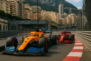 Leclerc sfiora la pole position con la sua Ferrari a Montecarlo - AI Generated