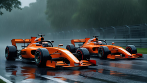 Neanche la pioggia ferma le due McLaren nella gara di F1 a Silverstone - AI Generated