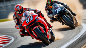 Marc Marquez sorpassa Bezzecchi e vince la Sprint Race di MotoGP al Sachsenring - AI Generated